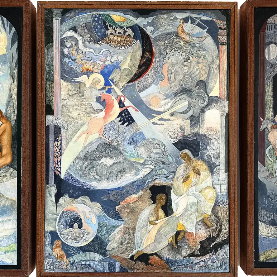 Герасим Антарин — Альфа и Омега, триптих (темпера и масло на дереве)