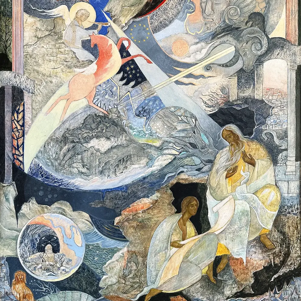 Герасим Антарин — Альфа и Омега, триптих (темпера и масло на дереве)