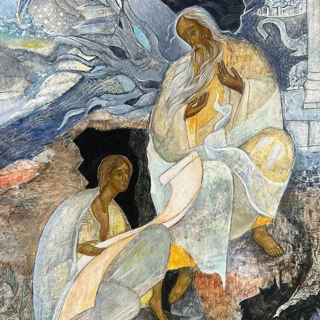 Герасим Антарин — Альфа и Омега, триптих, фрагмент (темпера и масло на дереве)