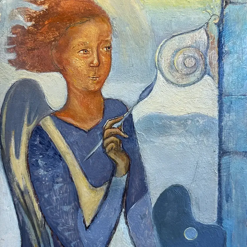 Герасим Антарин — Ангел дождя (масло на фанере)