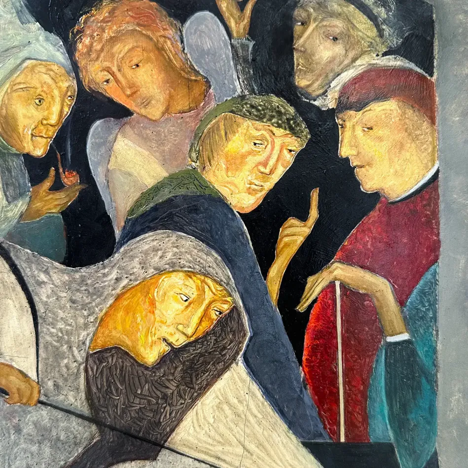 Герасим Антарин — Клуб игроков, триптих (темпера и масло на дереве)