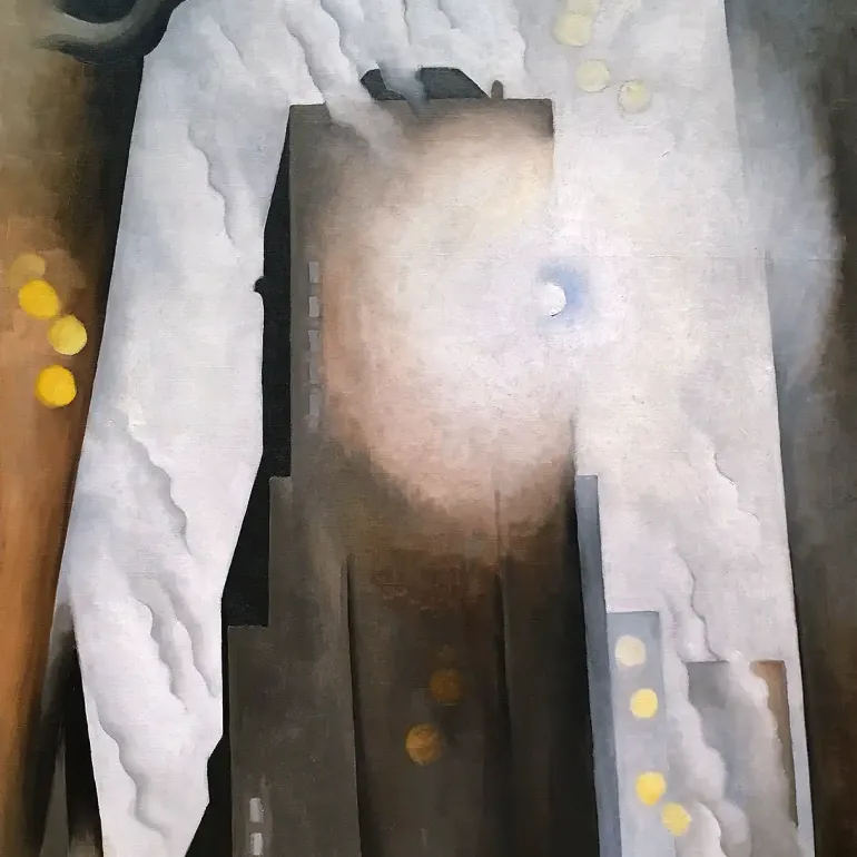 Джорджия О’Киф — Шелтон с солнечными пятнами, Нью-Йорк, 1926 (холст, масло)