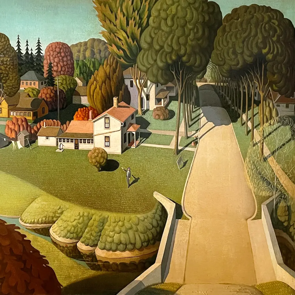 Грант Вуд — Место рождения Герберта Гувера, Уэст-Бранч, Айова, 1931 (холст, масло)