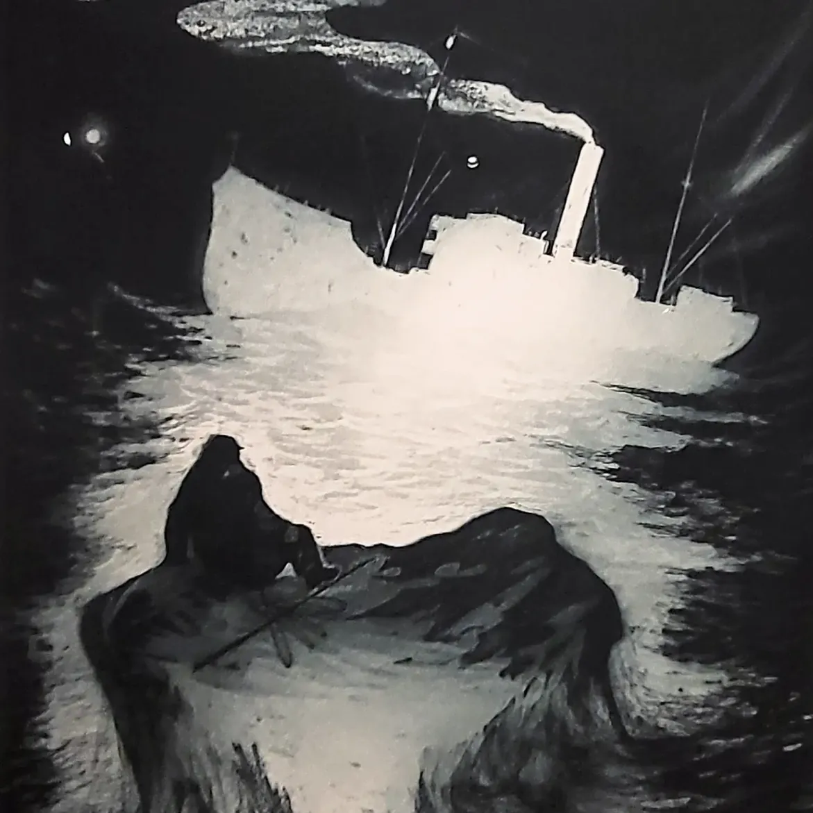 Дэвид Блэквуд — Дрейфующий выживший, 1970 (офорт и акватинта на бумаге; авторский оттиск)