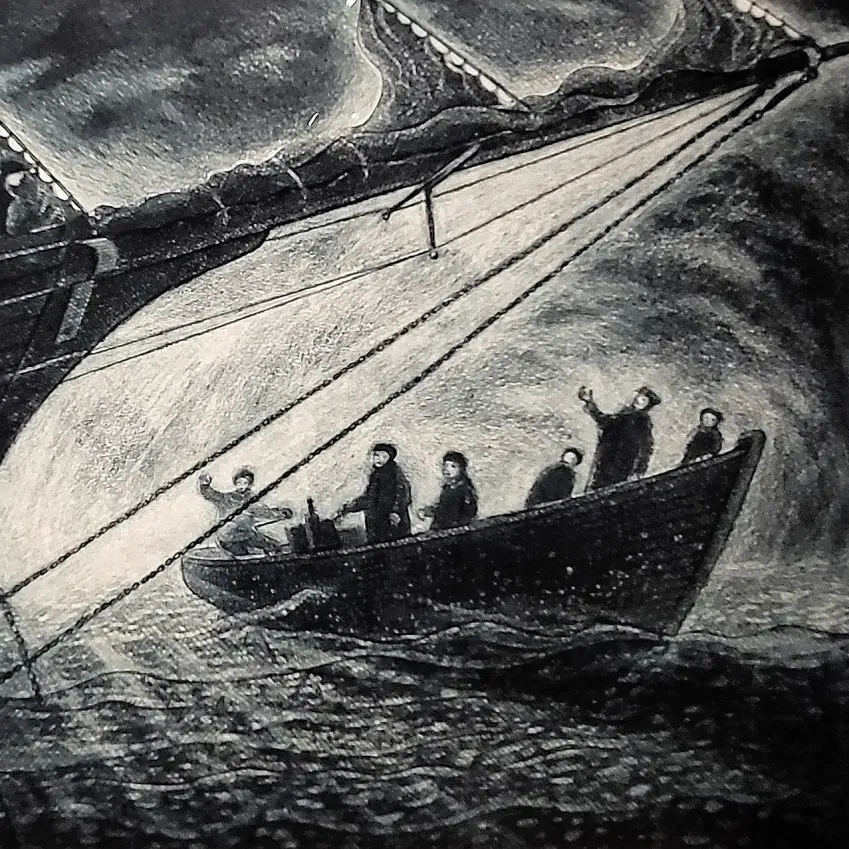 Дэвид Блэквуд — Проход под ростелланом, 2013 (офорт и акватинта на бумаге)