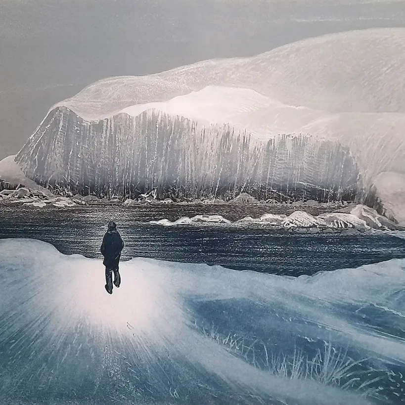 Дэвид Блэквуд — Январское возвращение домой, 1975 (офорт и акватинта на бумаге)