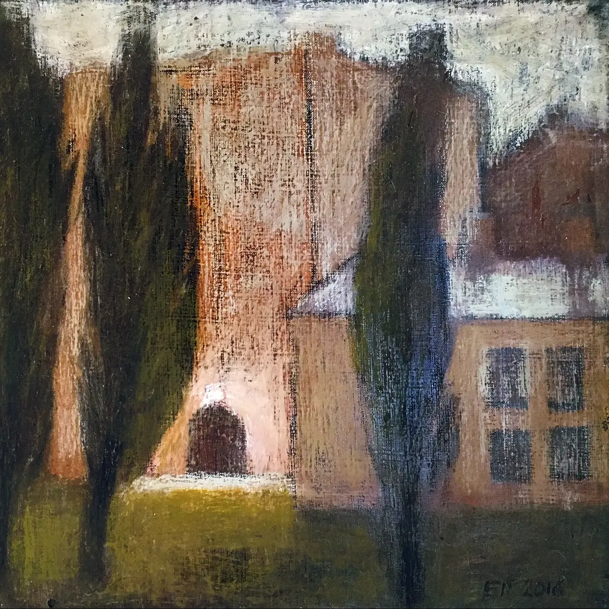 Екатерина Посецельская — Жёлтые дома, 2014-2016 (холст, смешанная техника)