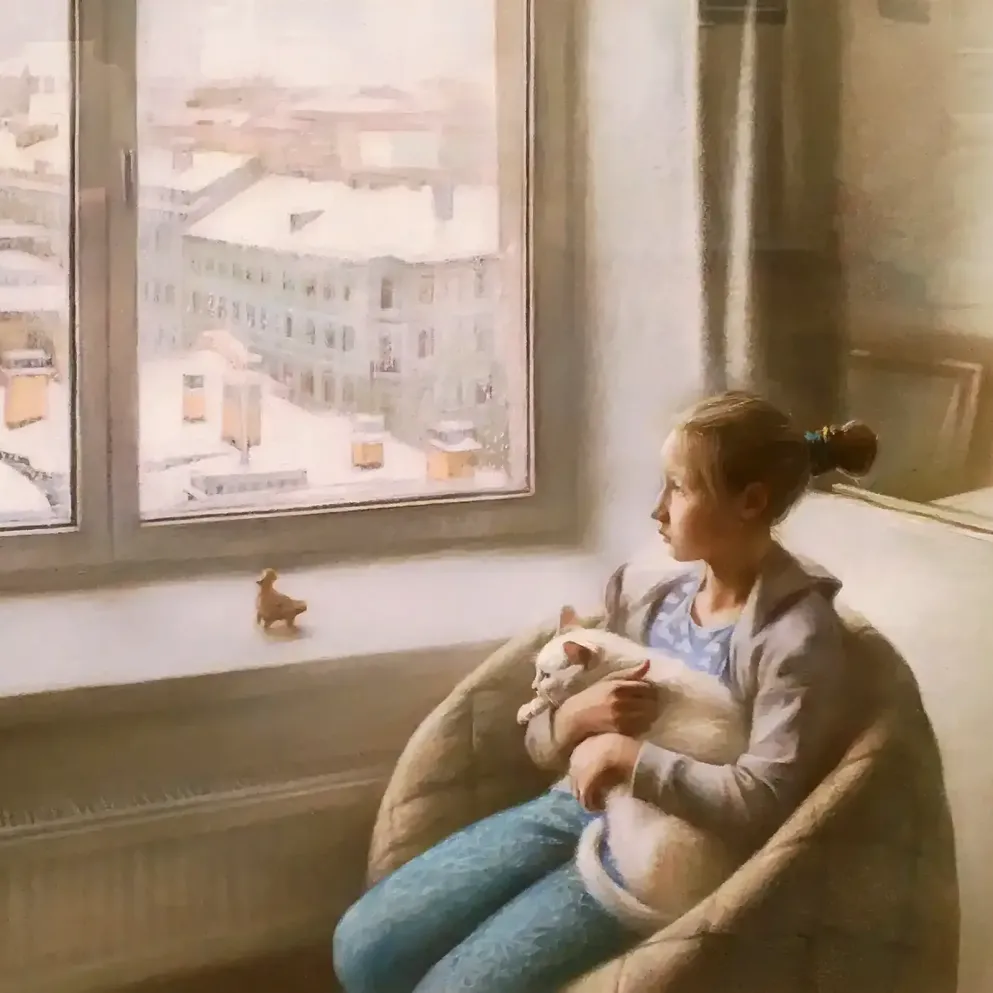 Елена Прудникова — Зимний день, 2016 (бумага, пастель) copy