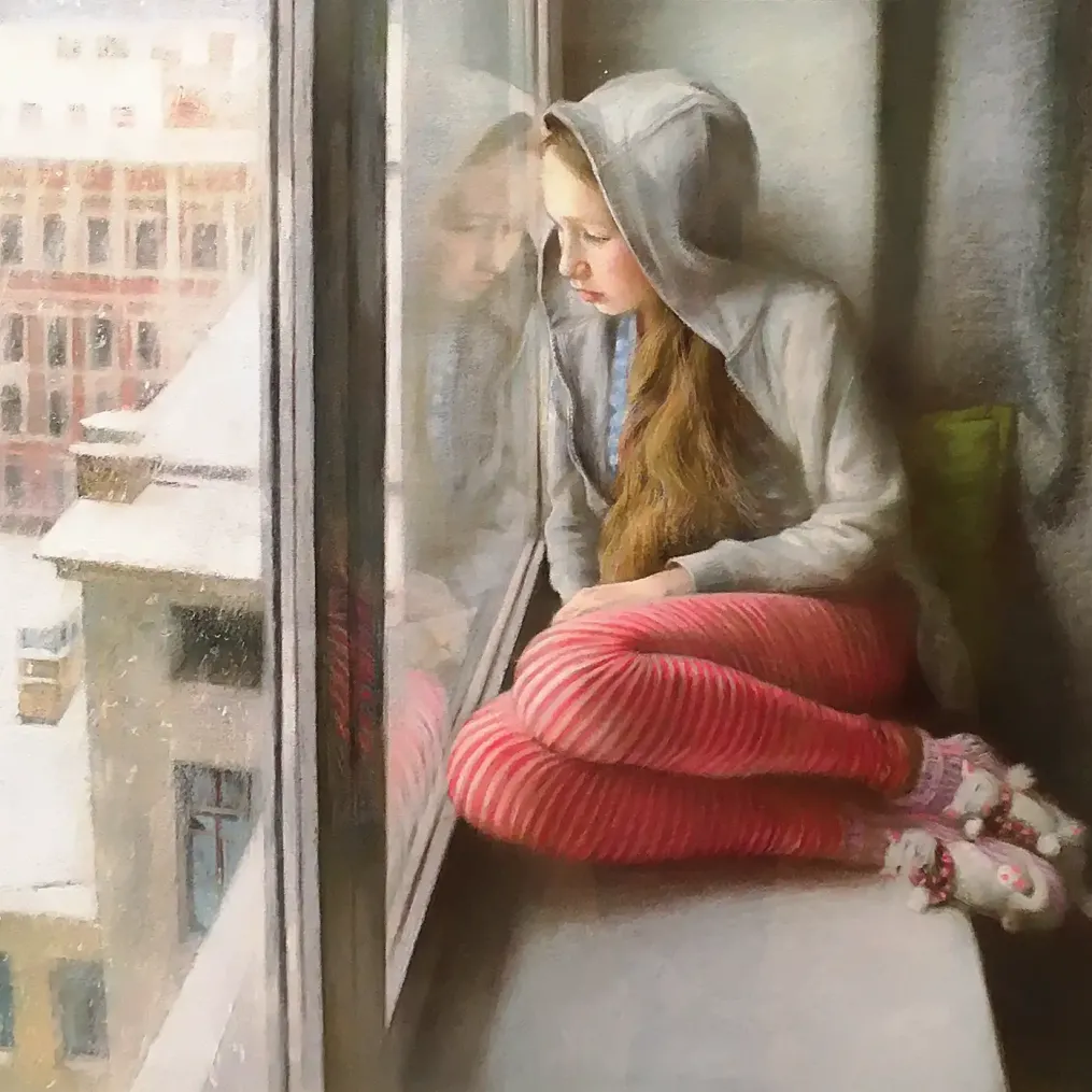 Елена Прудникова — На последнем этаже, 2016 (бумага, пастель)