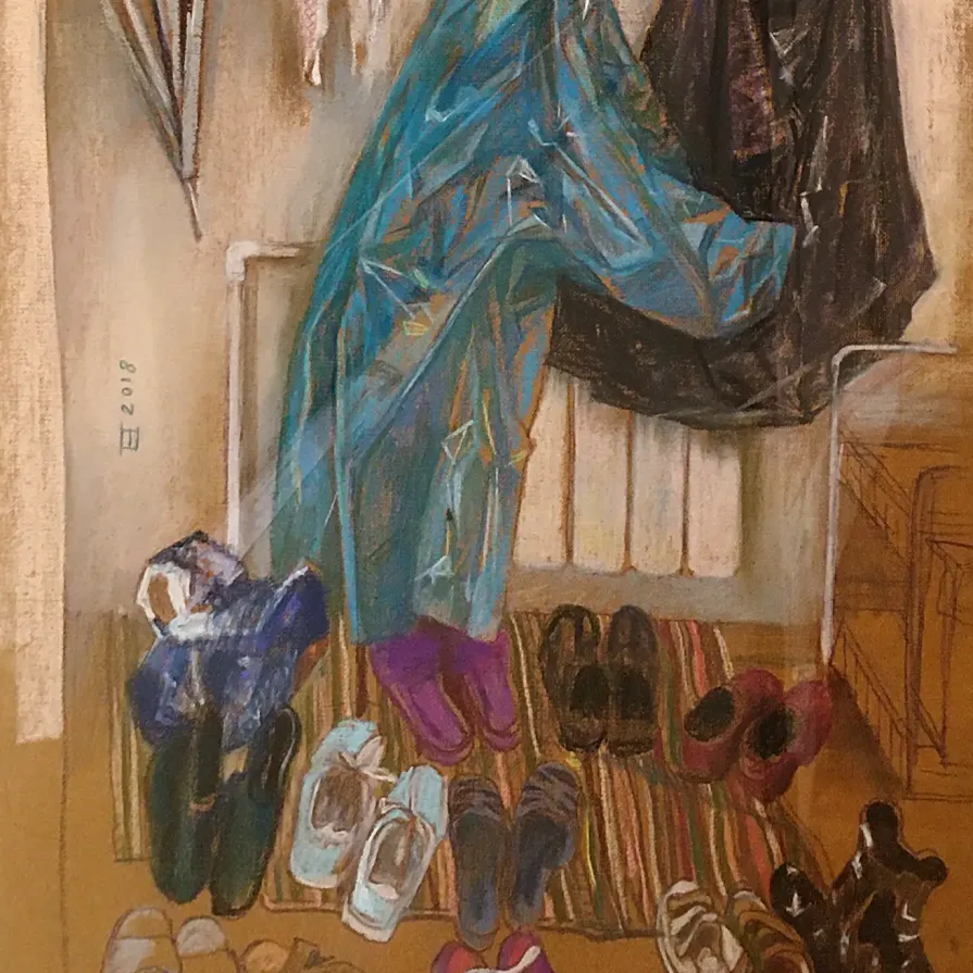 Елена Прудникова — Прихожая, 2018 (бумага, пастель)