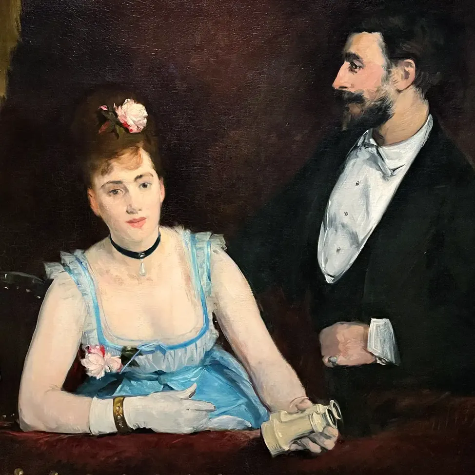 Ева Гонзалес — Ложа в Итальянском театре, 1874 (холст, масло)