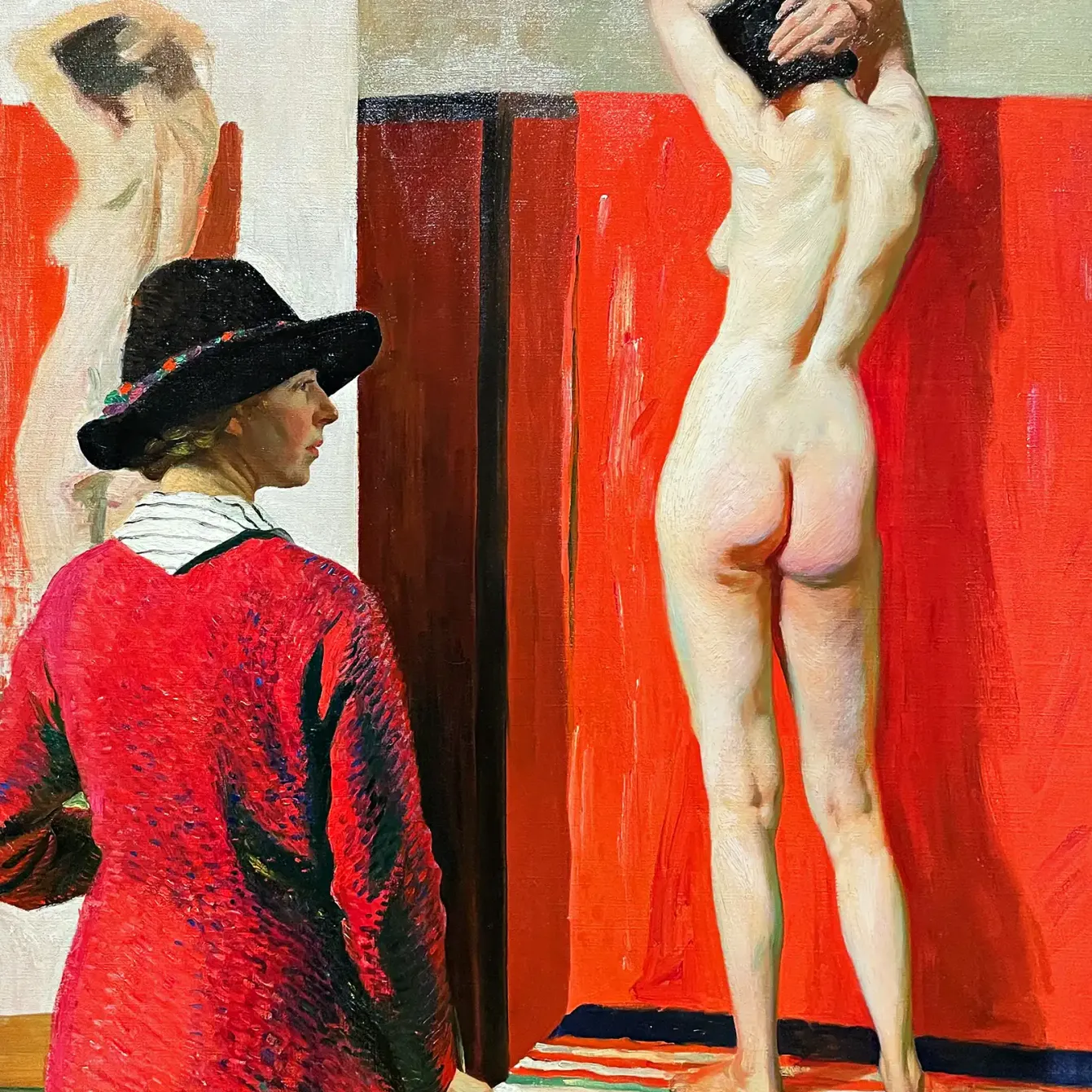 Леди Лаура Найт — Лаура Найт с моделью Эллой Луизой Нейпер (автопортрет), 1913 (холст, масло)