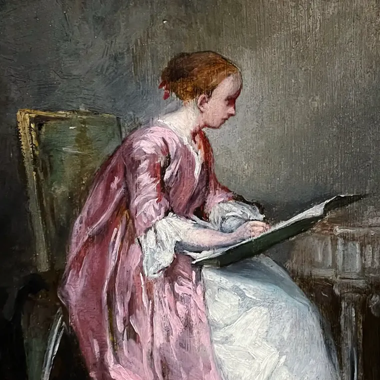 Чарльз Шаплен — Юная рисующая девушка, около 1860 (холст, масло)