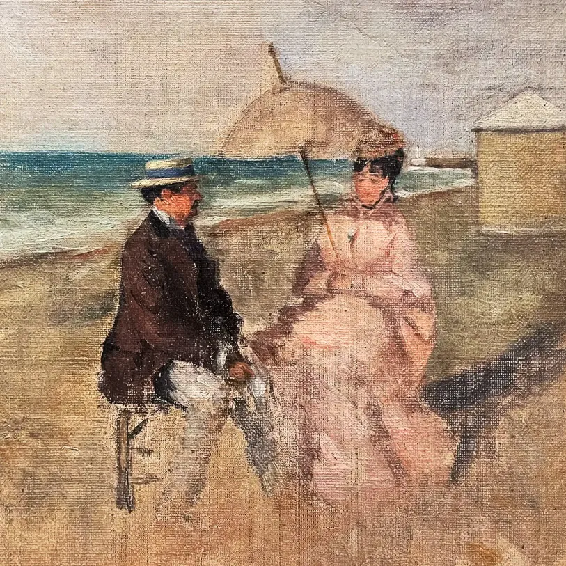 Эва Гонзалес — На пляже, около 1875-1876 (холст, масло)