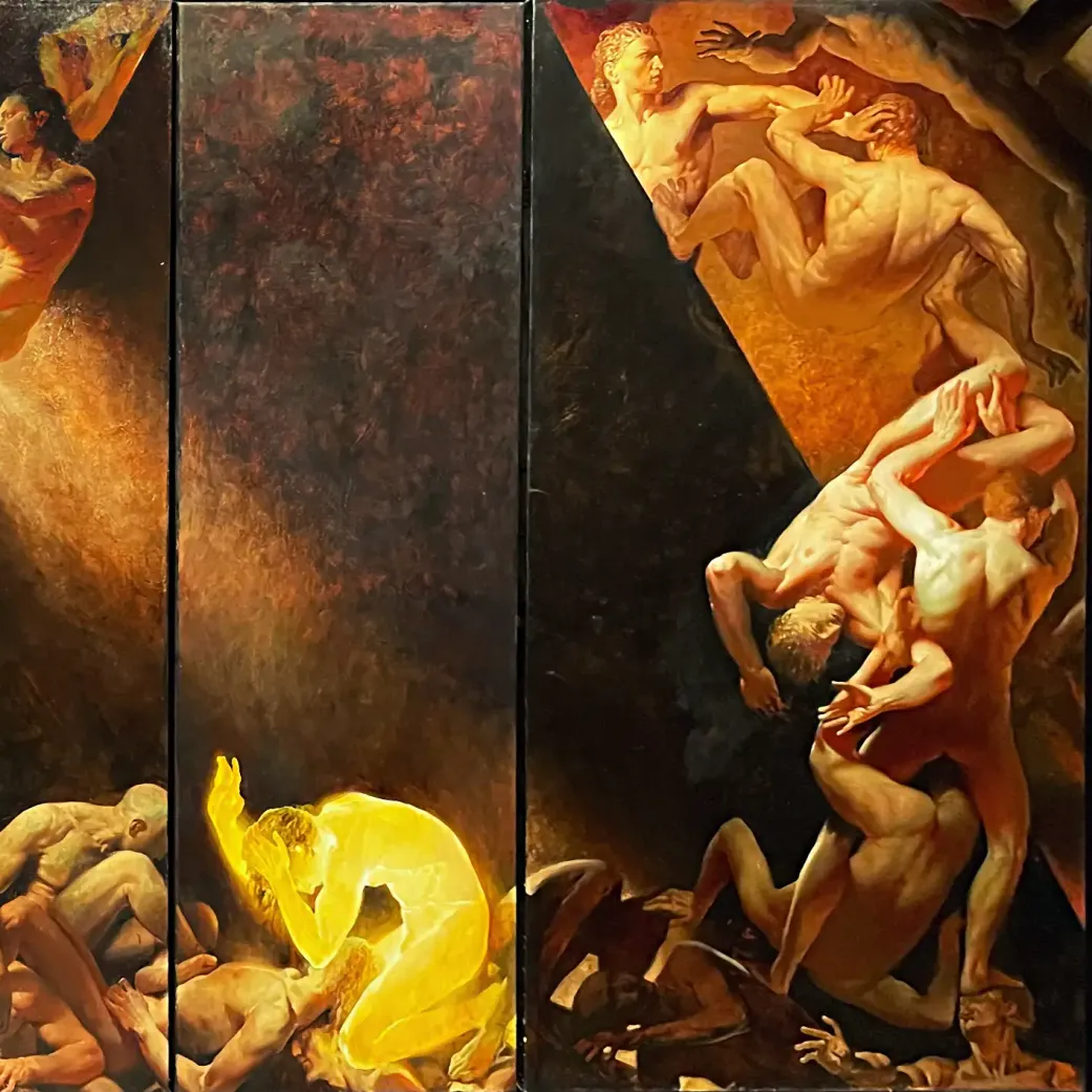 Иван Покидышев —  Две фигуры, освященные внутренним светом, диптих, 2024 (холст, масло)