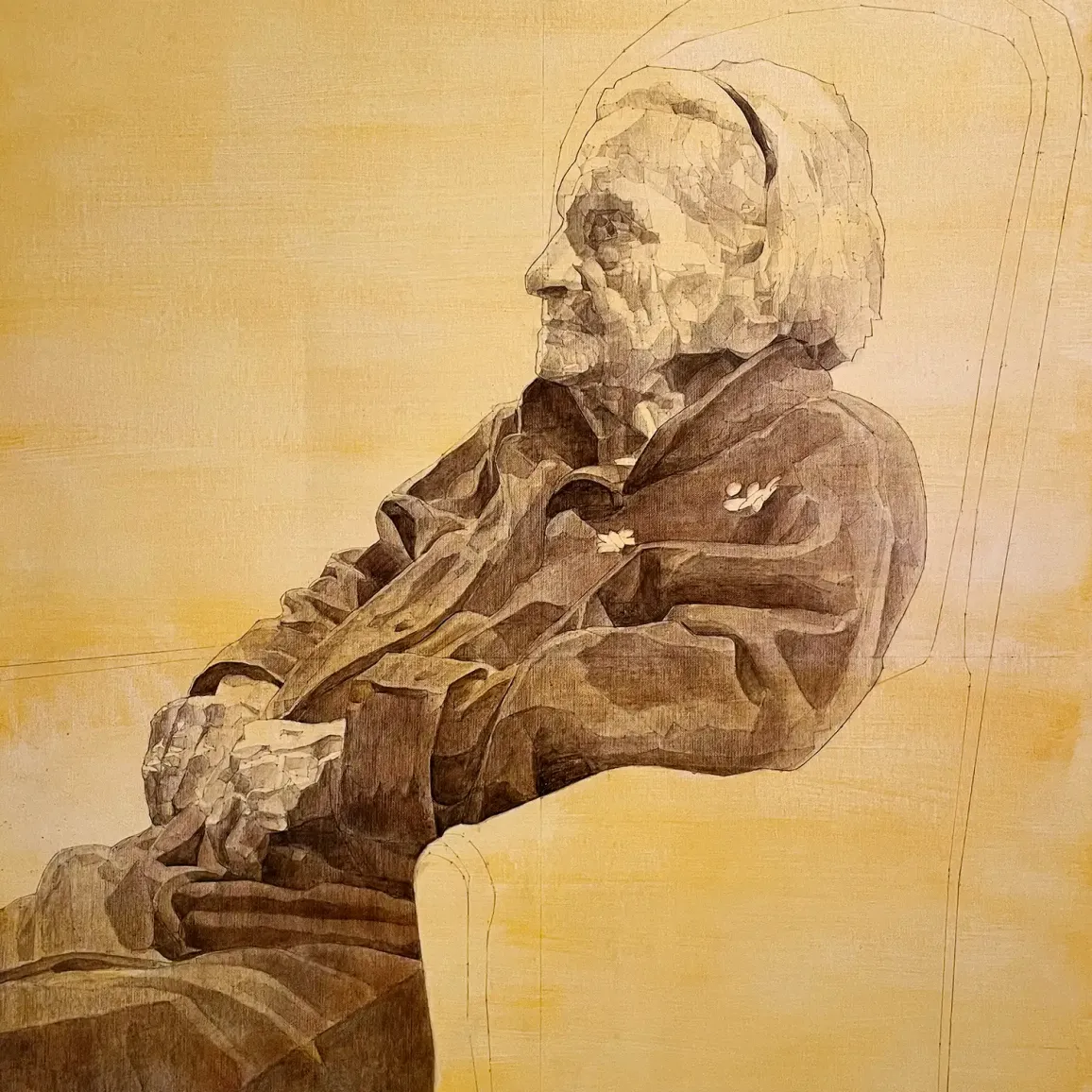 Йосси Марк— Без названия 1, 2017 (карандаш и акрил по холсту, натянутом на деревянную основу)