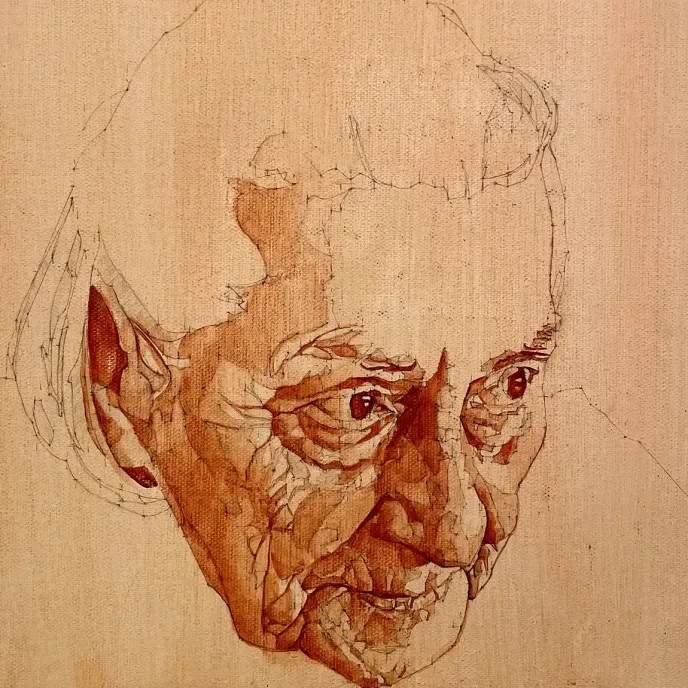 Йосси Марк — Фрагмент 1, 2022 (карандаш, масло и акрил по холсту, натянутом на деревянную основу)