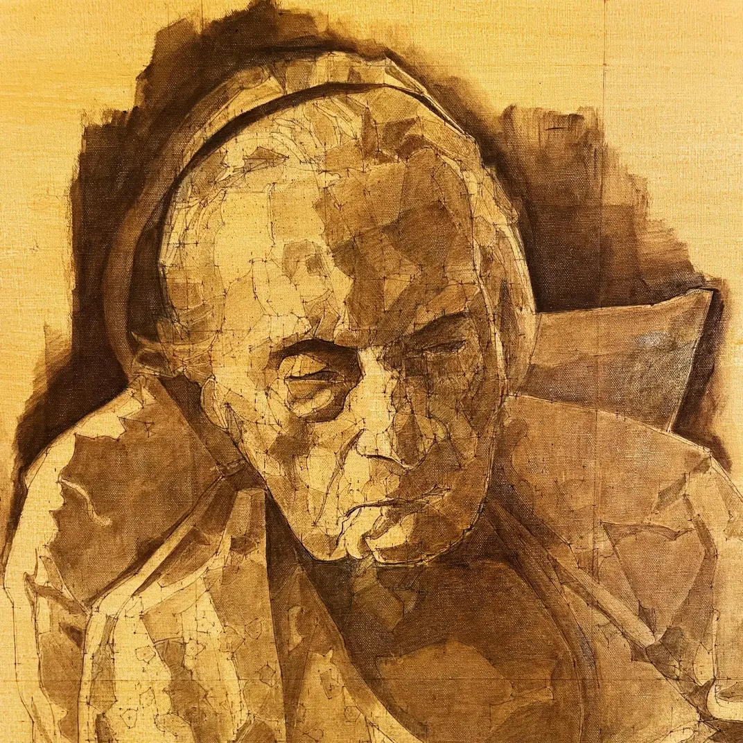 Йосси Марк — Эпилог 1, фрагмент, 2022 (карандаш, масло и акрил по холсту, натянутом на деревянную основу)