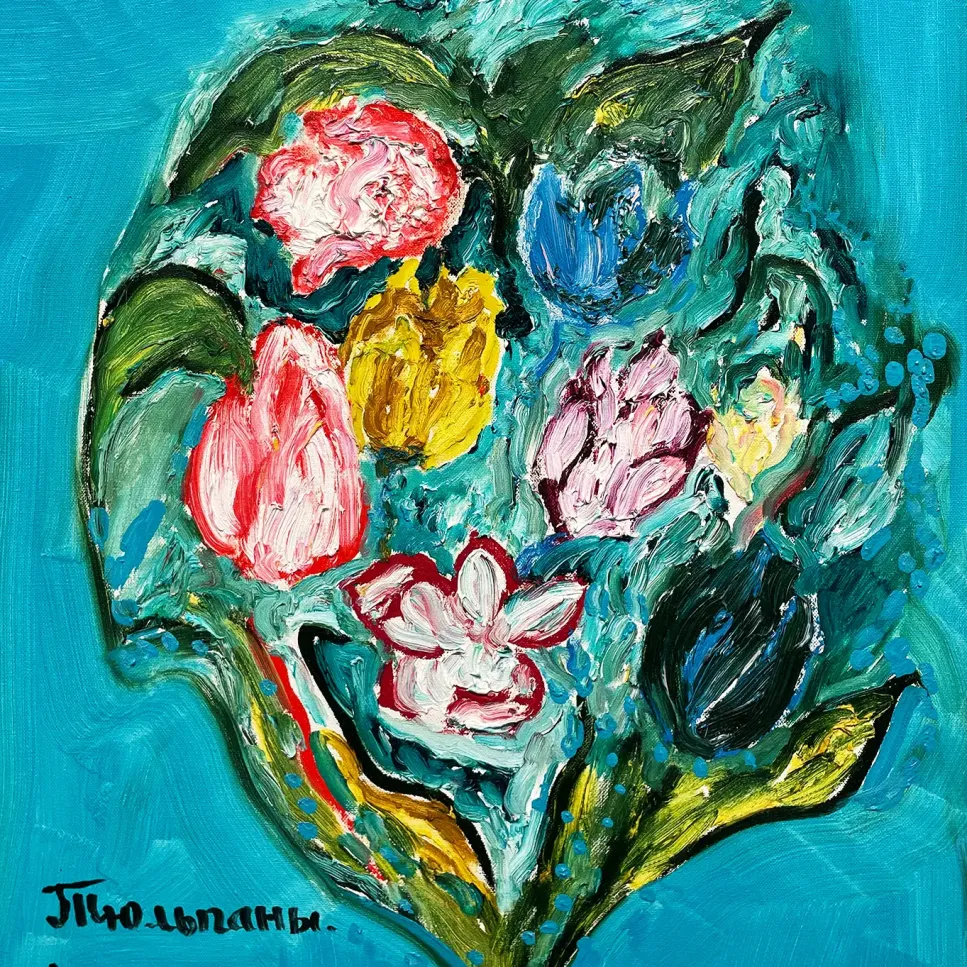 Катя Медведева — Тюльпаны, 2002 (холст, масло)