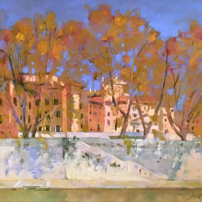 Анна Лапыгина — Весна на реке Тибр. Рим, 2015 (бумага, пастель)