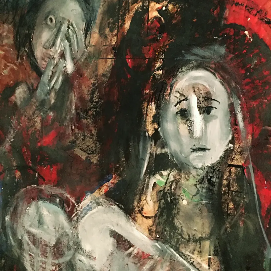 Левон Лазарев — Пьета, фрагмент (холст, масло)