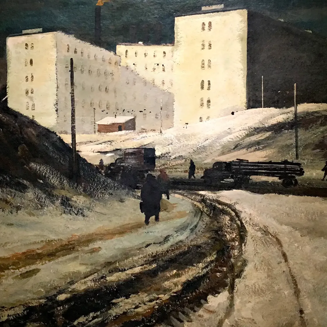 Михаил Звягин — Новые корпуса, 1964 (картон, гуашь)