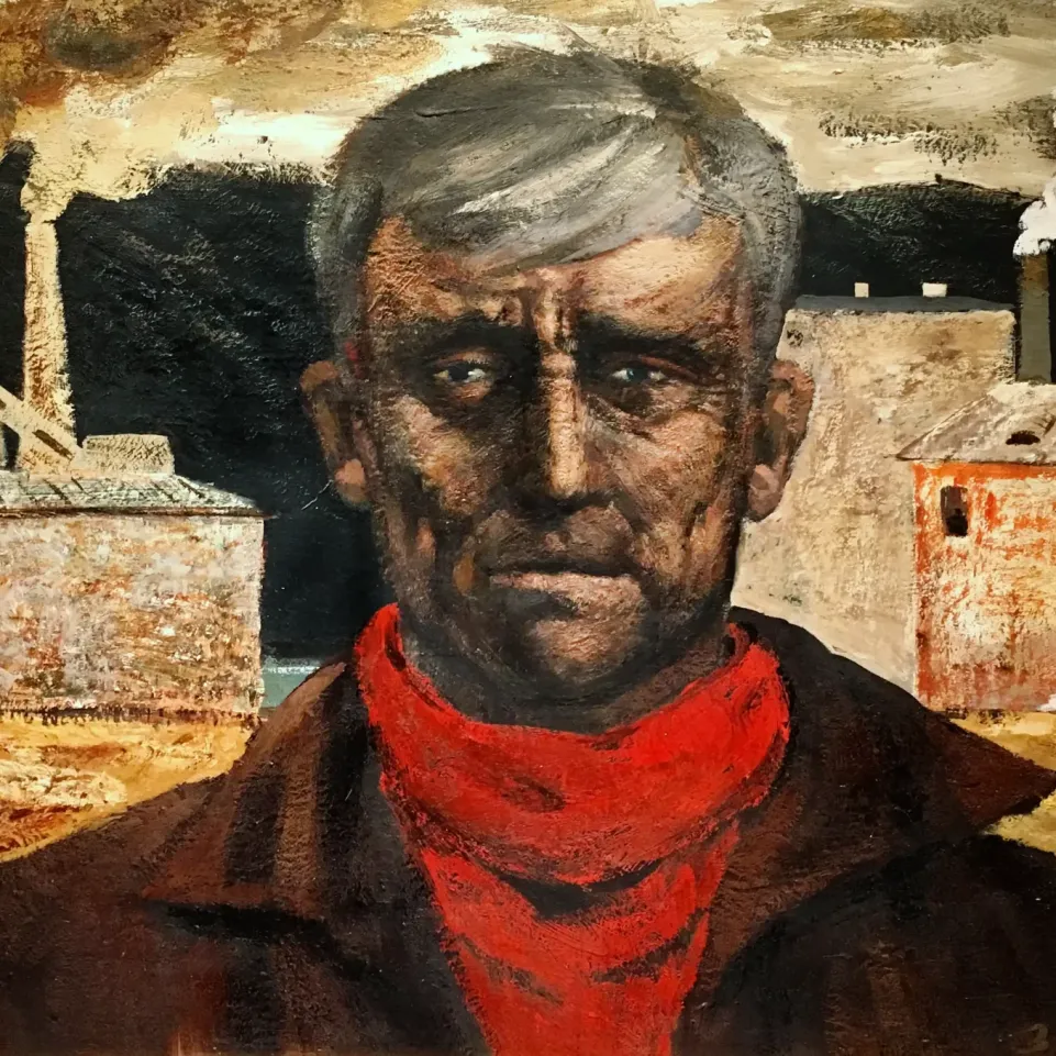 Михаил Звягин — Рабочий, 1963 (картон, гуашь, темпера)