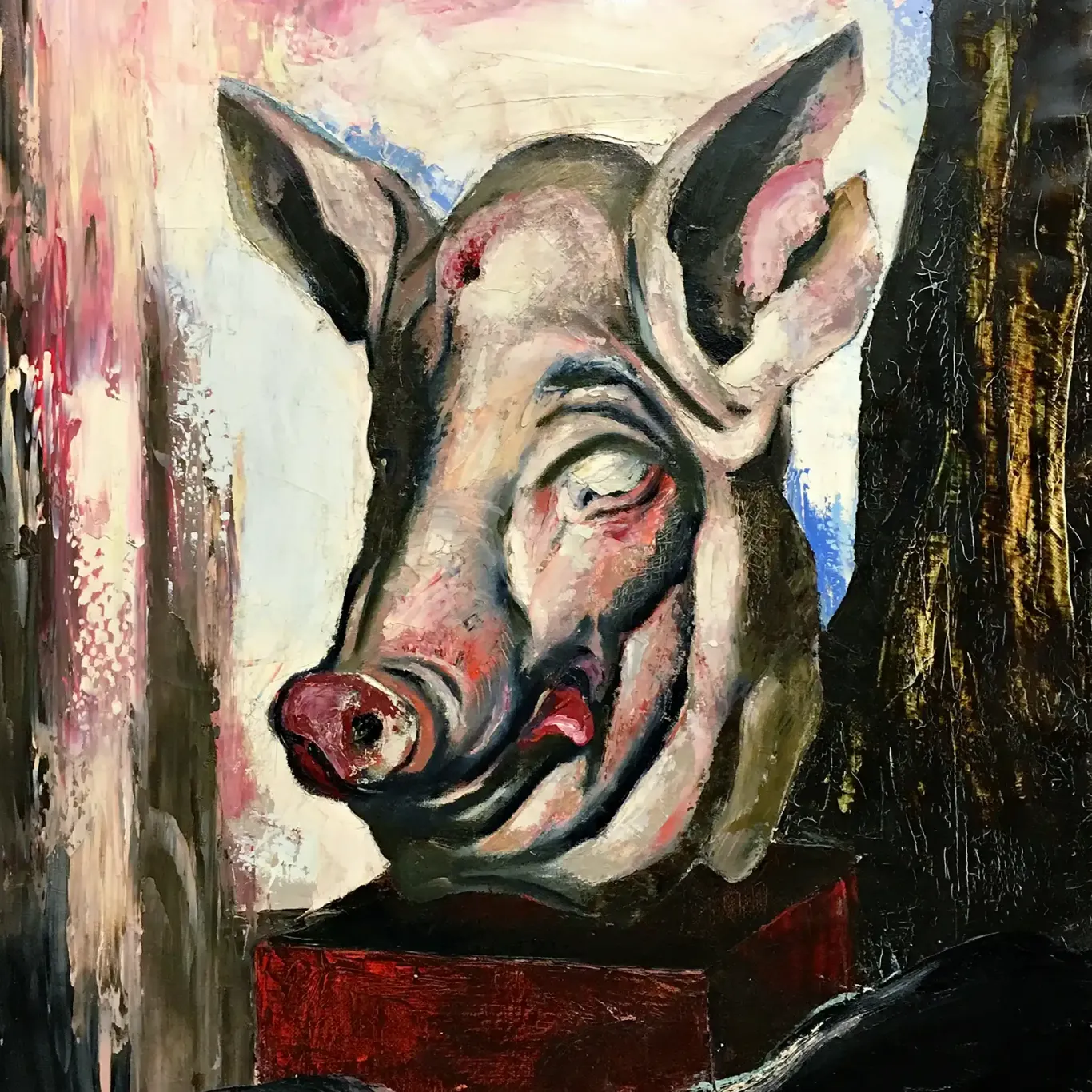 Михаил Звягин — Свинная голова, 1981 (холст, масло)