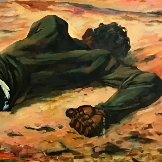 Михаил Звягин — Убитый - пропавший без вести, 1990 (холст, масло)