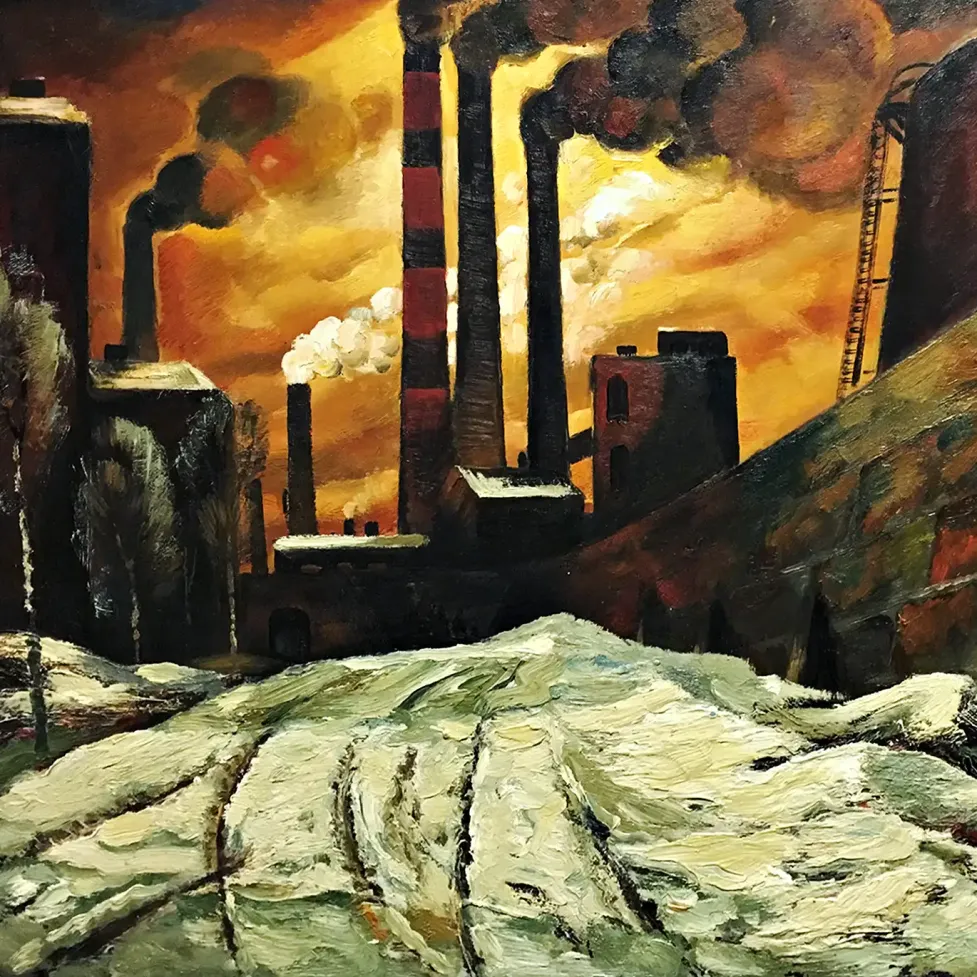 Михаил Звягин — Череповецкий металлургический комбинат 1972 (холст, масло)