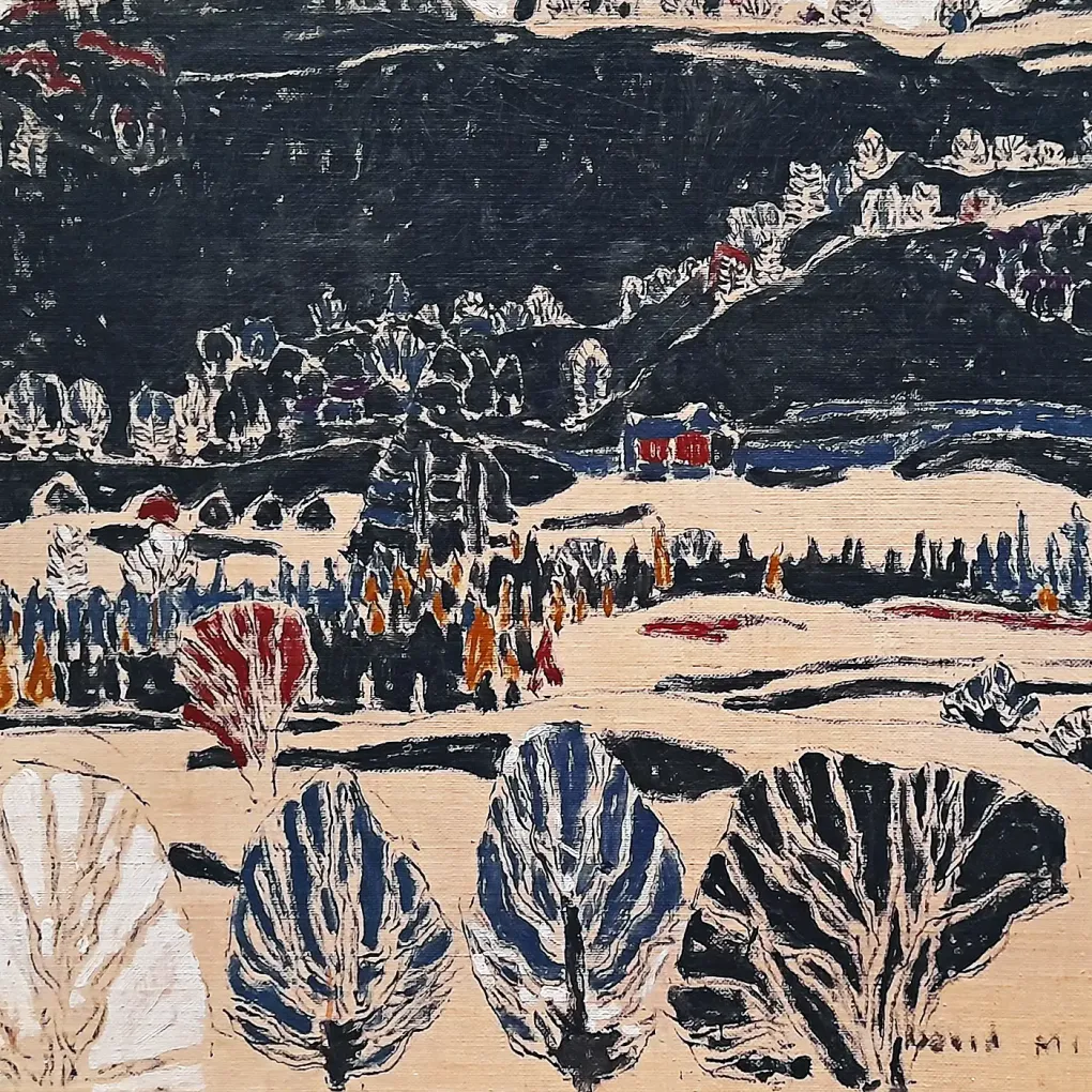 Дэвид Браун Милн — Чёрные холмы, 1917 (холст, масло, наклеенный на масонит)