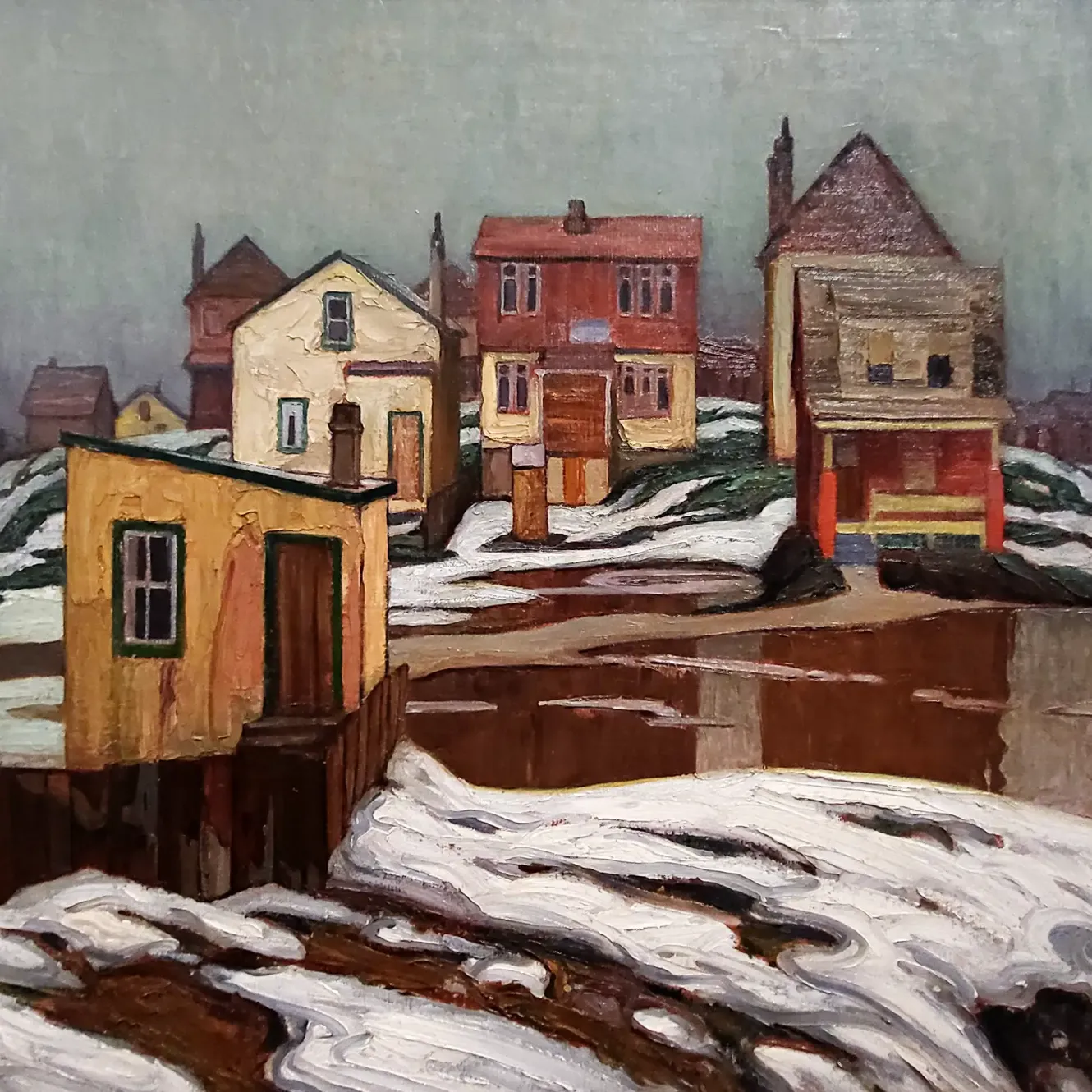 Лорен С. Харрис — Январская оттепель, окраина города, 1921 (холст, масло)