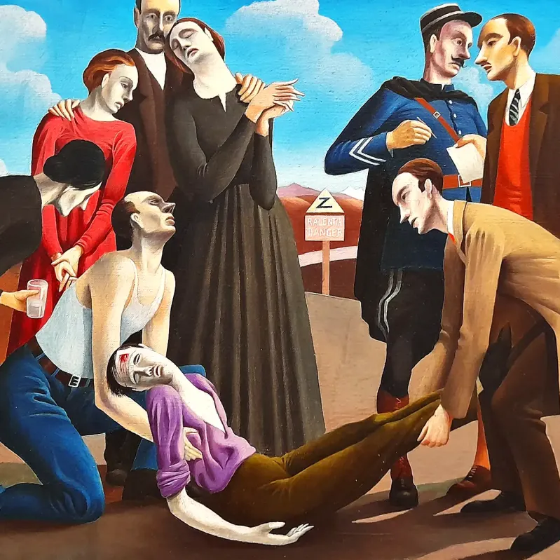 Тристрам Хиллиер — Дорожная авария, около 1937–1940 (холст, масло)