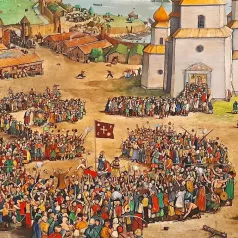 Уильям Курелик — Украинская женщина на родине предков, 1966 (смешанная техника на масоните)