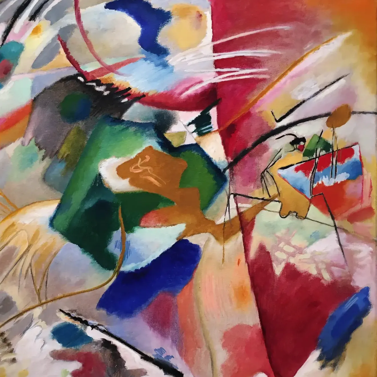 Василий Кандинский — Картина с зелёным центром, 1913 (холст, масло)