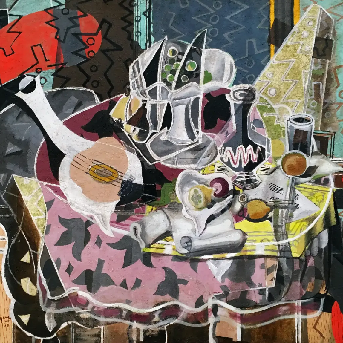 Жорж Брак — Натюрморт с фруктами и струнным инструментом, 1938 (холст, масло)