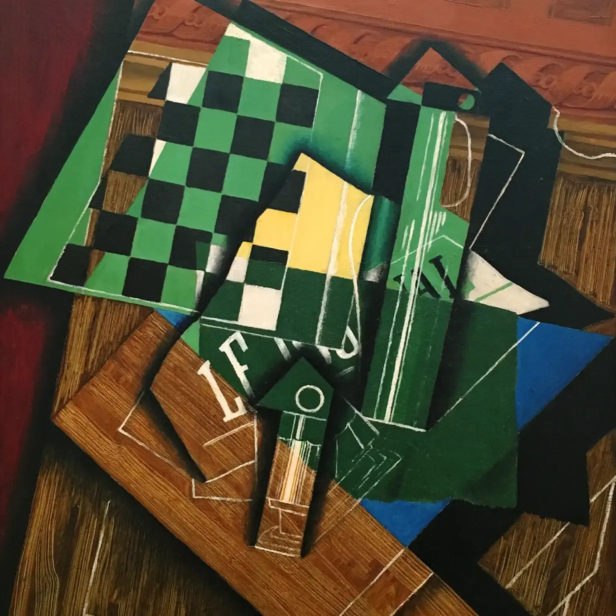 Хуан Грис — Шашечная доска, (холст, масло)