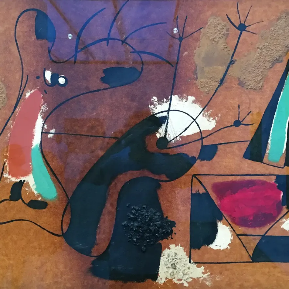 Хуан Миро — Живопись, 1936 (масло, гравий, галька, песок, панель)