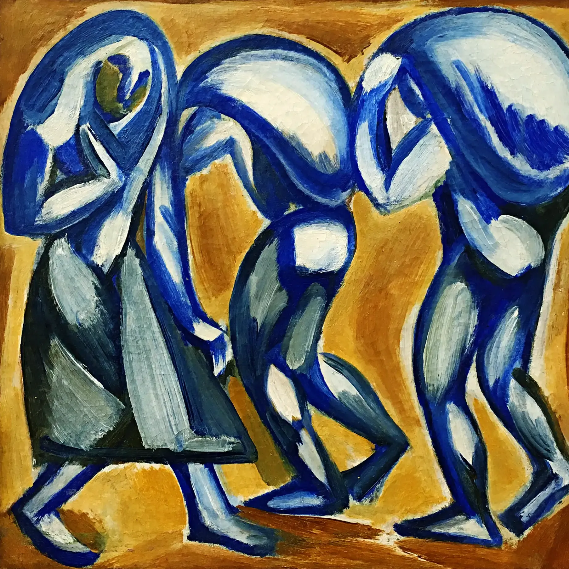 Наталия Гончарова — Крестьяне за работой, 1910 -1911 (холст, масло)