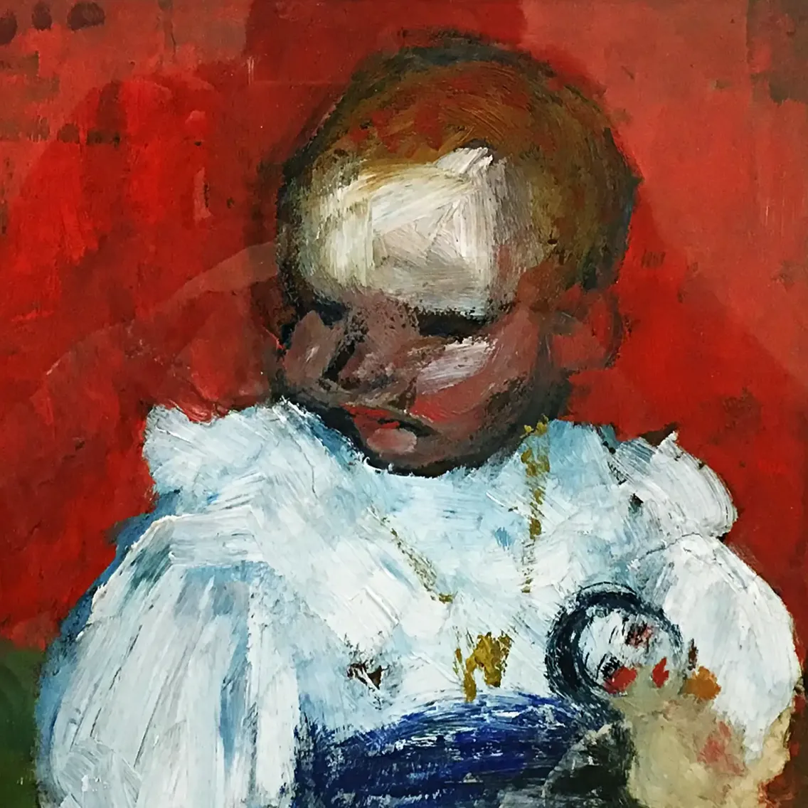 Пабло Пикассо — Ребенок с куклой, 1901 (картон, масло)