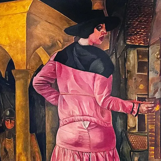 Борис Григорьев — Улица Блондинок, 1917 (холст, масло)