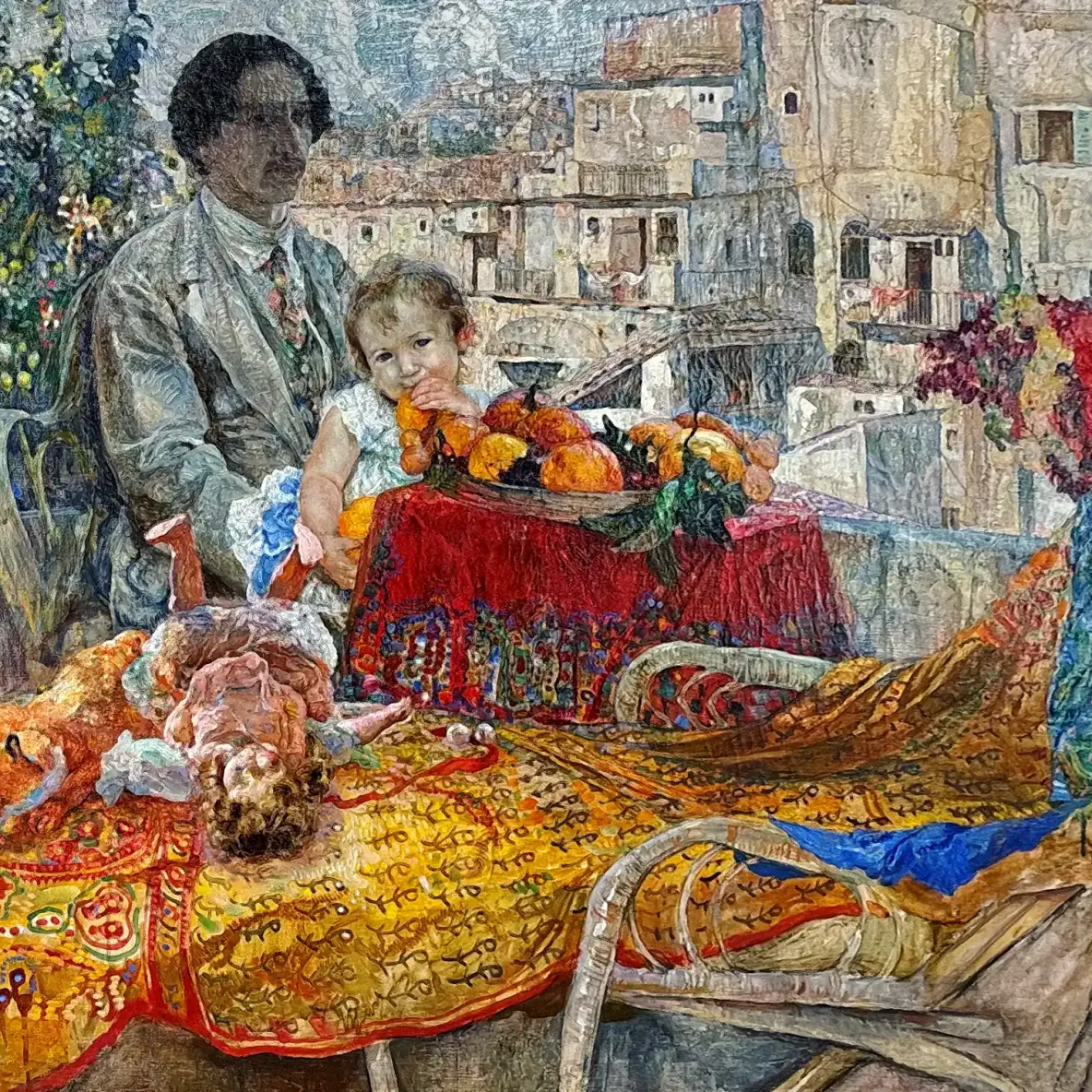 Исаак Бродский — Автопортрет с дочерью, 1911 (холст, масло)