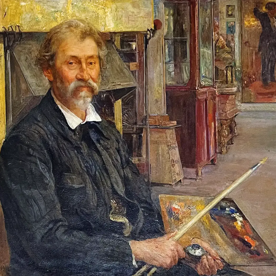 Исаак Бродский — Портрет Репина, 1912 (холст, масло)