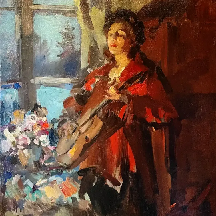 Константин Коровин — Женщина с гитарой, 1919 (холст, масло)