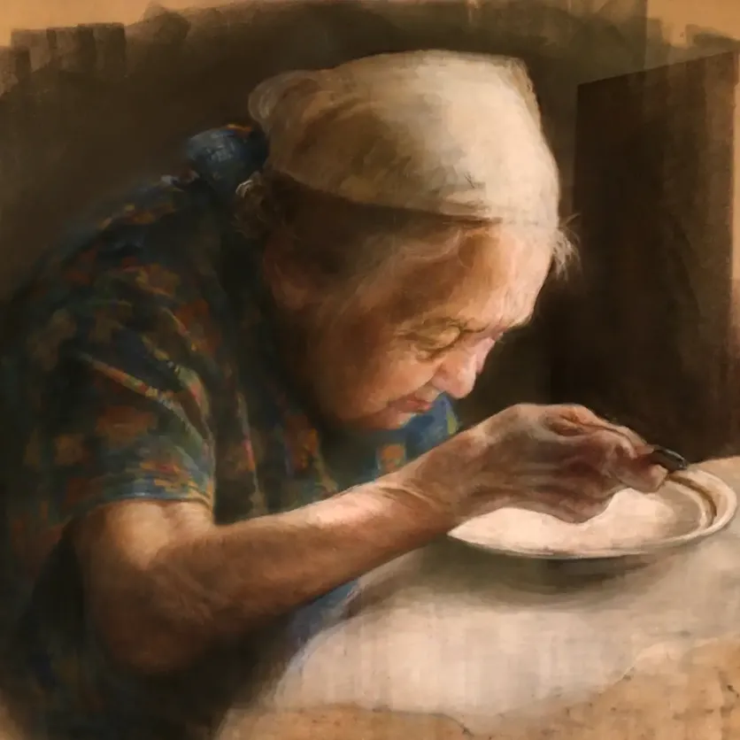 Наталья Милашкевич — Бабушка, 2015 (бумага, пастель)