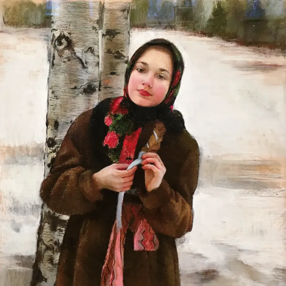 Наталья Милашкевич — У березы, 2015 (бумага, пастель)