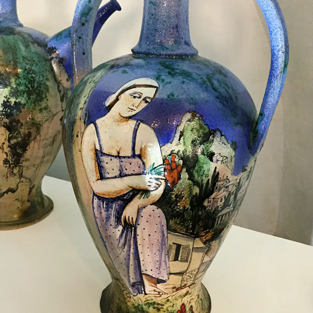 Наталия Савинова — Крым_3, 1988 (шамот, цветные глазури, надглазурная и подглазурная роспись)