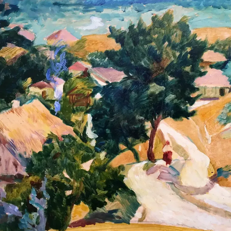 Николай Ионин — Белая дорога, 1925 (картон, масло)