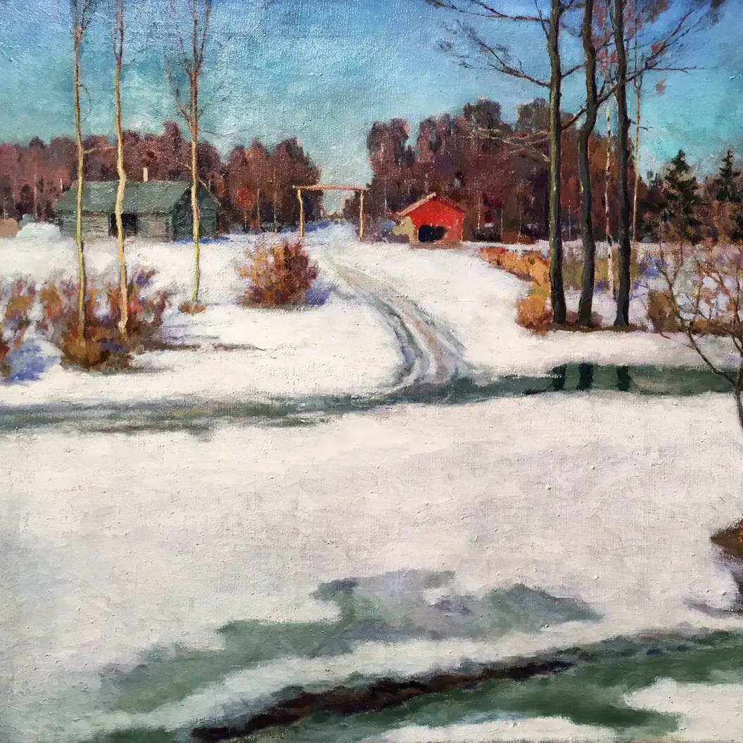 Николай Ионин — Голубая весна. Снег, 1945 (холст, масло)