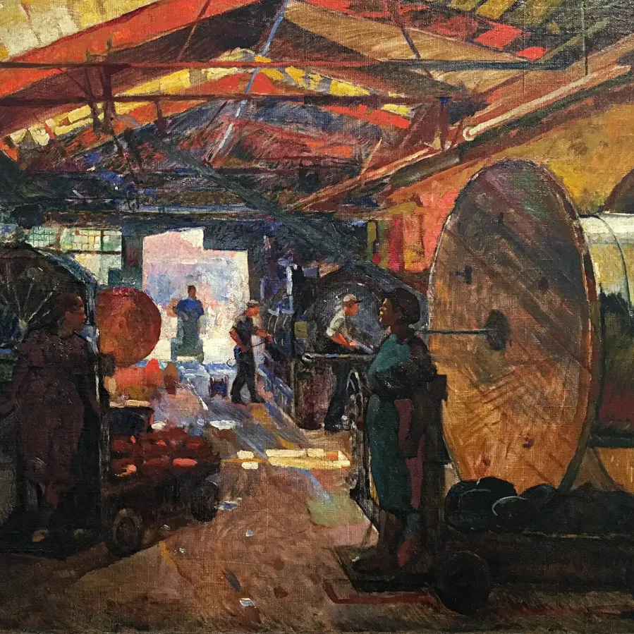 Николай Ионин — Из серии Севкабель, 1930-е (холст, масло)